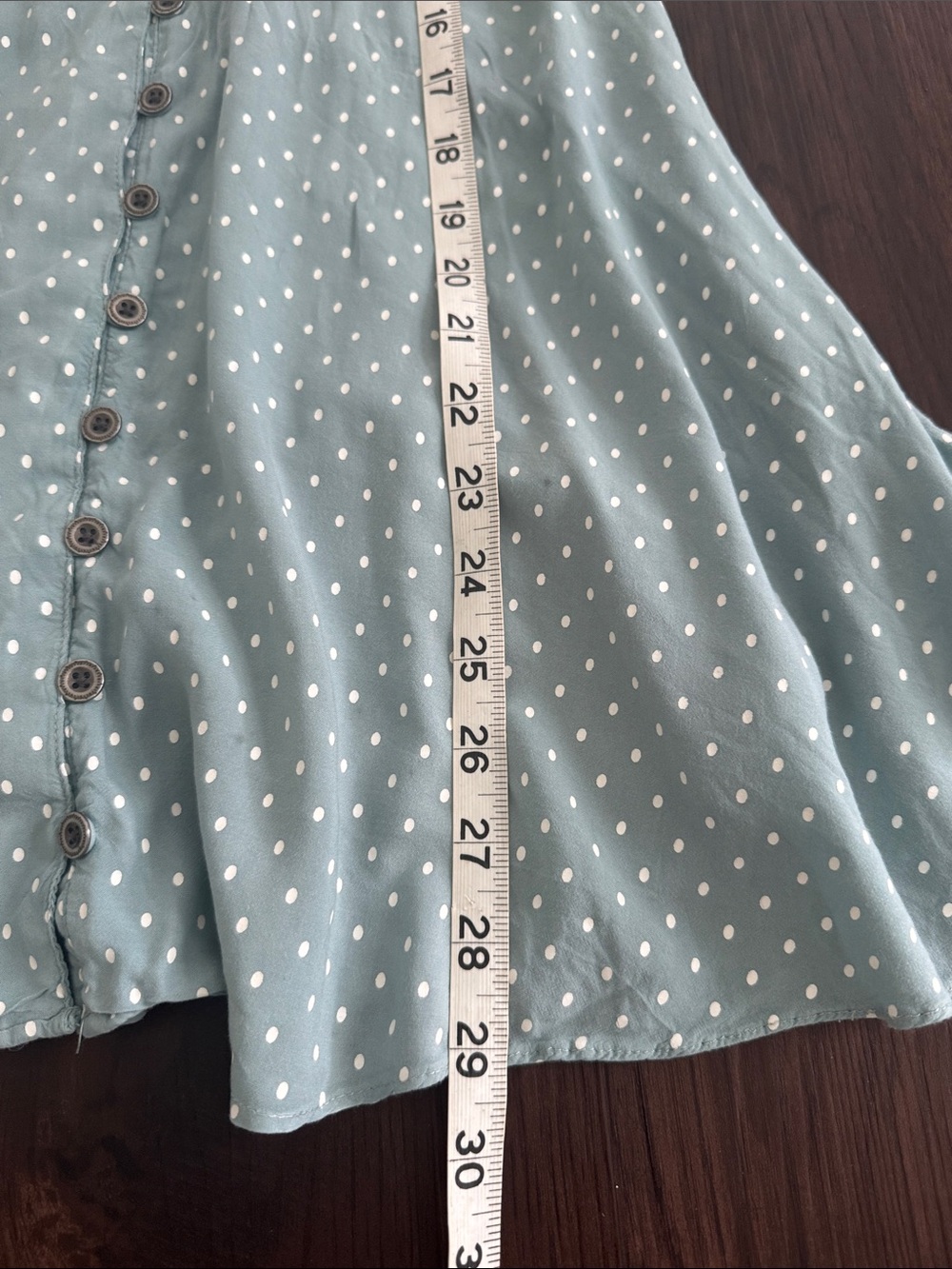 Kimchi Blue Sage Green Polka Dot Button-Front Mini Dress Sz XS Lightweight - Picture 6 of 9